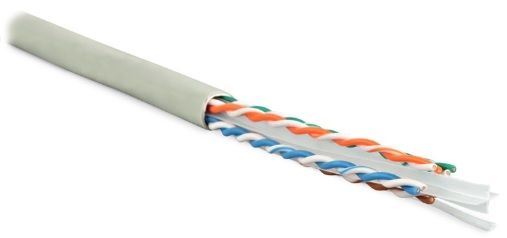 Кабель витая пара Hyperline UUTP4-C6-S23-IN-LSZH-GY-100