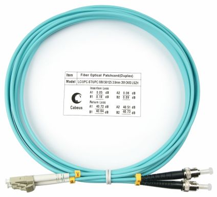 Коммутационный шнур оптический Cabeus FOP-50-LC-ST-3m