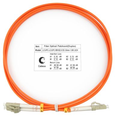 Коммутационный шнур оптический Cabeus FOP-62-LC-LC-1,5m