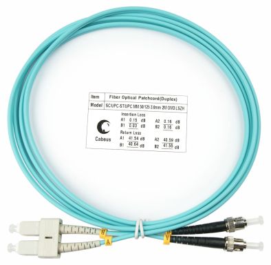 Коммутационный шнур оптический Cabeus FOP-50-SC-ST-1,5m