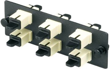 Модульная панель Hyperline, OM2 50/125, 6 х SC, Duplex 120х32, для FO-19BX, цвет: чёрный