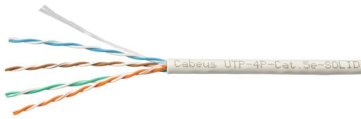 Кабель витая пара Cabeus UTP-4P-Cat.5e-SOLID-GY