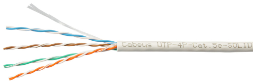 Кабель витая пара Cabeus UTP-4P-Cat.5e-SOLID-LSLTx-GY-50