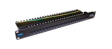 Панель телефонная TWT, 19", 1HU, 25хRJ45, цвет: чёрный