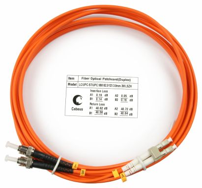 Коммутационный шнур оптический Cabeus FOP-62-LC-ST-3m