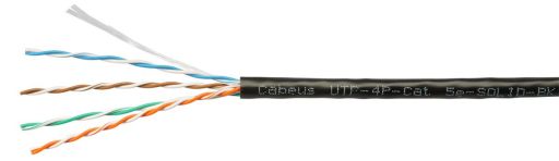 Кабель витая пара Cabeus UTP-4P-Cat.5e-SOLID-BK