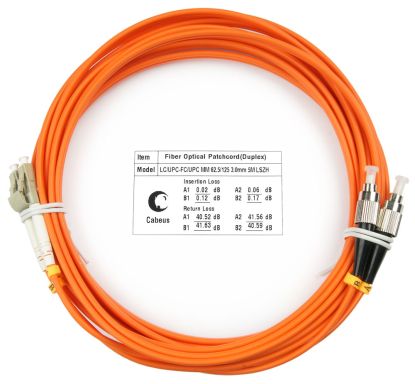 Коммутационный шнур оптический Cabeus FOP-62-LC-FC-10m