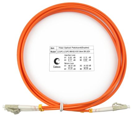 Коммутационный шнур оптический Cabeus FOP-62-LC-LC-2m