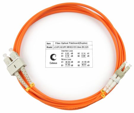 Коммутационный шнур оптический Cabeus FOP-62-LC-SC-2m