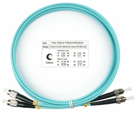 Коммутационный шнур оптический Cabeus FOP-50-FC-ST-1,5m
