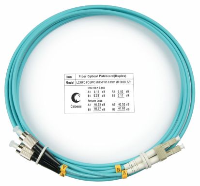 Коммутационный шнур оптический Cabeus FOP-50-LC-FC-2m