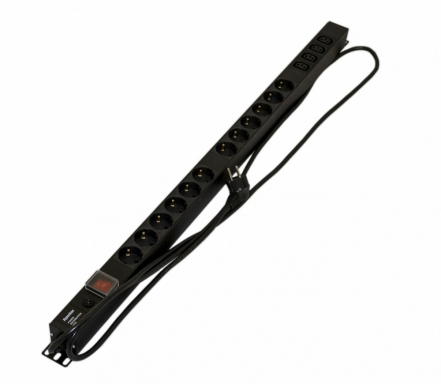 Блок распределения питания Hyperline SHE-12SH-4IEC-SF-2.5EU