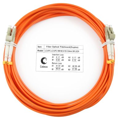 Коммутационный шнур оптический Cabeus FOP-62-LC-LC-5m