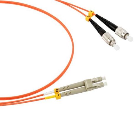 Коммутационный шнур оптический Hyperline FC-D2-62-FC/PR-LC/PR-H-3M-LSZH-OR