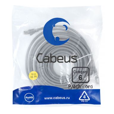 Шнур коммутационный Cabeus PC-UTP-RJ45-Cat.6-10m-LSZH