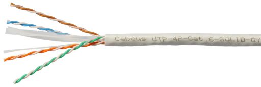 Кабель витая пара Cabeus UTP-4P-Cat.6-SOLID-GY