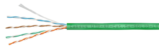 Кабель витая пара Cabeus UTP-4P-Cat.5e-SOLID-LSZH-GN-50