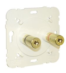 Розетка акустическая Efapel MEC21, 2x RCA, цвет: металл, (21220)