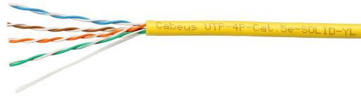 Кабель витая пара Cabeus UTP-4P-Cat.5e-SOLID-YL