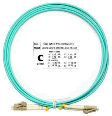 Коммутационный шнур оптический Cabeus FOP-50-LC-LC-2m