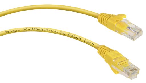 Шнур коммутационный Cabeus PC-UTP-RJ45-Cat.5e-0.5m-YL