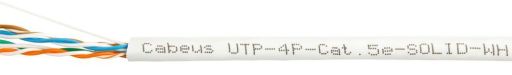 Кабель витая пара Cabeus UTP-4P-Cat.5e-SOLID-WH
