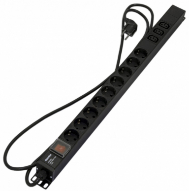 Блок распределения питания Hyperline SHE-9SH-3IEC-S-2.5EU