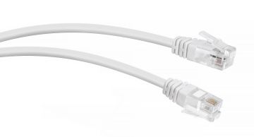 Шнур комм. Cabeus, кат. , неэкр., U/UTP, RJ12(6p4C), PVC, AWG28, 1.5м, белый