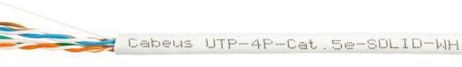 Кабель витая пара Cabeus UTP-4P-Cat.5e-SOLID-WH-100