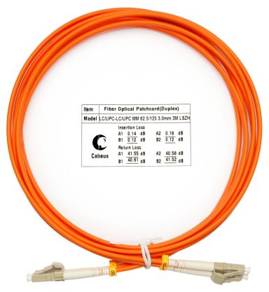 Коммутационный шнур оптический Cabeus FOP-62-LC-LC-3m