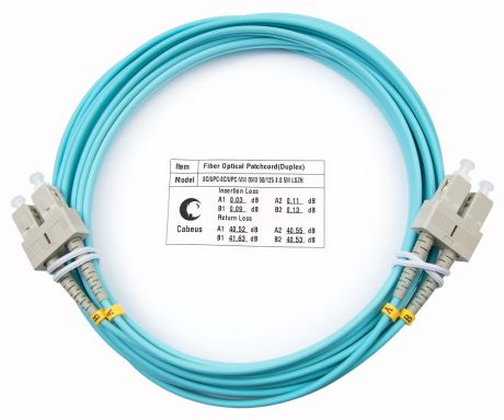 Коммутационный шнур оптический Cabeus FOP-50-SC-SC-7m