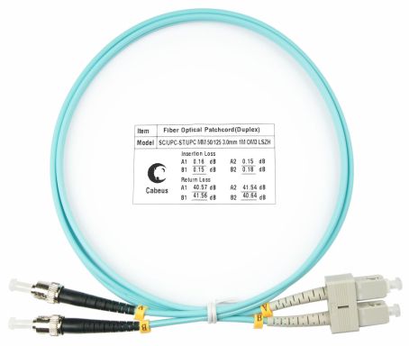 Коммутационный шнур оптический Cabeus FOP-50-SC-ST-1m