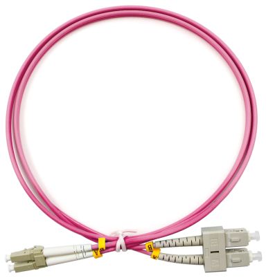 Коммутационный шнур оптический Cabeus FOP-50-OM4-LC-SC-1m