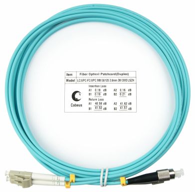 Коммутационный шнур оптический Cabeus FOP-50-LC-FC-3m