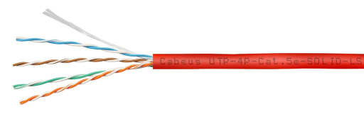 Кабель витая пара Cabeus UTP-4P-Cat.5e-SOLID-LSZH-RD-50