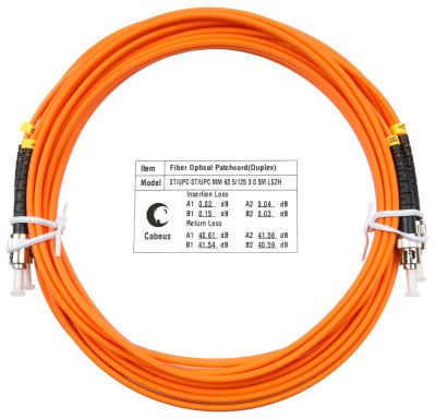 Коммутационный шнур оптический Cabeus FOP-62-ST-ST-5m