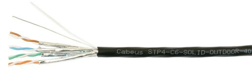 Кабель витая пара Cabeus STP-4P-Cat.6a-SOLID-OUT-LSZH-UV