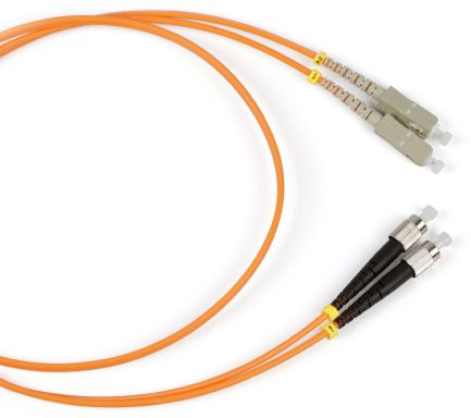 Коммутационный шнур оптический Hyperline FC-D2-50-SC/PR-ST/PR-H-50M-LSZH-OR