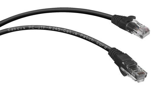 Шнур коммутационный Cabeus PC-UTP-RJ45-Cat.6-2m-BK