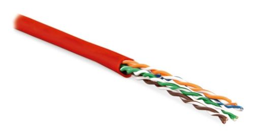Кабель витая пара Hyperline UUTP4-C6-P24-NCR-IN-LSZH-RD-100