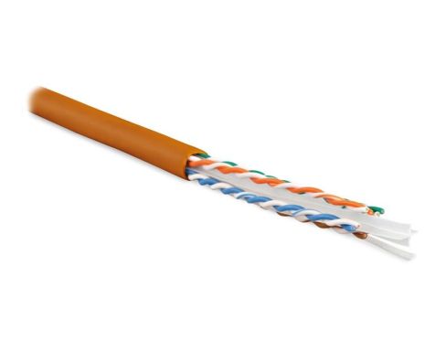 Кабель витая пара Hyperline UUTP4-C6-S23-IN-LSZH-OR-305