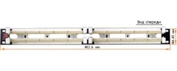 Кросс-панель Lanmaster, 19", 1HU, 100x110, кат. 5е, универсальная, неэкр., цвет: чёрный, (LAN-RS110-100FT)