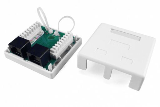 Розетка компьютерная Hyperline SB1-2-8P8C-C6-WH