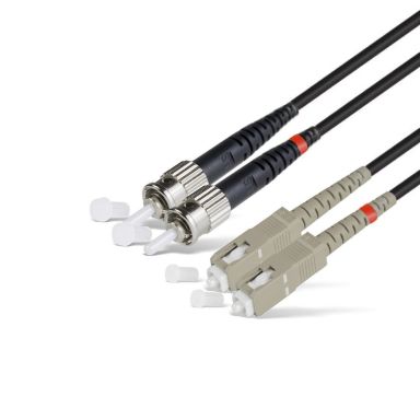 Коммутационный шнур оптический Hyperline FC-D2-50-SC/PR-ST/PR-H-1M-LSZH-BK