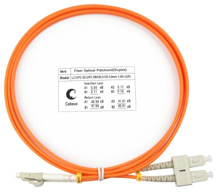Коммутационный шнур оптический Cabeus FOP-62-LC-SC-1,5m